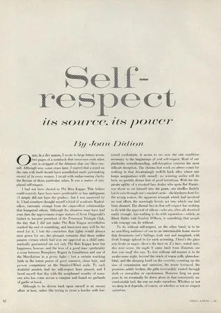 On Self-Respect